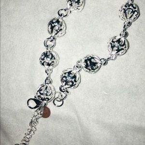 Sterling silver beaded bracelet.